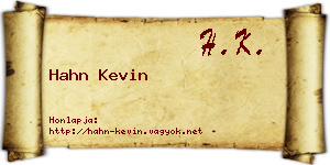 Hahn Kevin névjegykártya